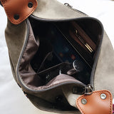 Abrasive Fabric Women Bag Embroidery Handbag Crossbody Tote