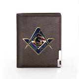American Flag Freemason Print Wallet Slim Card Holder