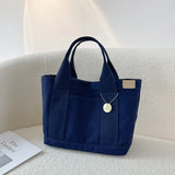 Casual Canvas Tote Bag Solid Color Convenient Handbag Female Student