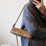 High Autumn Winter Shoulder Bag Retro Texture Female Messenger Bag
