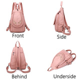 High Leather Backpack for Women School Bag Teenage Girls Female Travel