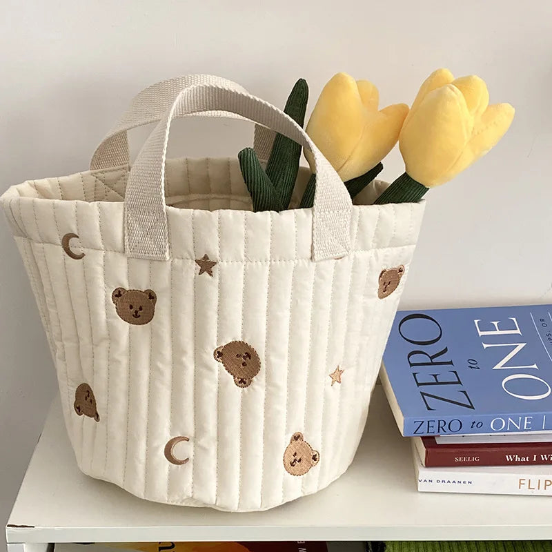 High Bear Rabbit Embroidery Portable Mom Handbag Shoulder Bag