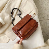 High Brown Small Bag Women's Messenger Chain Bag PU Ladies Shoulder Bag