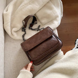 High Brown Small Bag Women's Messenger Chain Bag PU Ladies Shoulder Bag