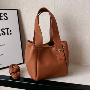 High Bucket Bag Shoulder Bag Women's PU Leather Handbags
