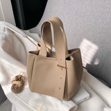 High Bucket Bag Shoulder Bag Women's PU Leather Handbags