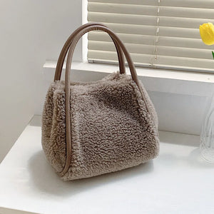 Plush Bucket Bag Autumn Winter Shoulder Chains Handbags