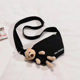 Canvas Belt Bags Crossbody Chest Bag Bear Women's Waist Bag Female Fanny Pack