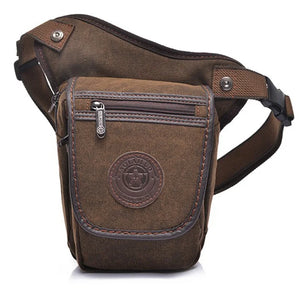 Canvas Men Drop Leg Bag Military Motorcycle Travel Male Waist Fanny Pack