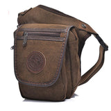Canvas Men Drop Leg Bag Military Motorcycle Travel Male Waist Fanny Pack