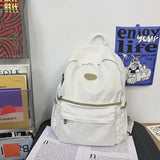 Canvas School Backpack Ladies Shoulder Bag Boy Girl Travel Student Bag