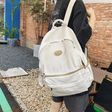 Canvas School Backpack Ladies Shoulder Bag Boy Girl Travel Student Bag