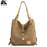 Vintage Canvas Shoulder Bag Large Capacity Totes Women Handbag