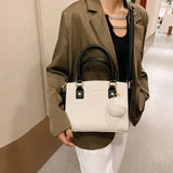Vintage PU Leather Crossbody Handbag Women Top-Handle Shoulder Bag