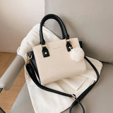 Vintage PU Leather Crossbody Handbag Women Top-Handle Shoulder Bag
