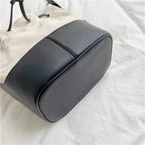 Korean Style Canvas Bucket Bag with Tassel - Crossbody Shoulder Handbag