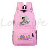Charli Damelio Canvas Backpack Children Bookbag Teen Girls School Bag