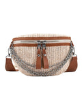 Straw Women Shoulder Crossbody Waist Bag Female Belt Bags