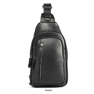 Cow Leather Chest Pack Backbag Man Crossbody Bag
