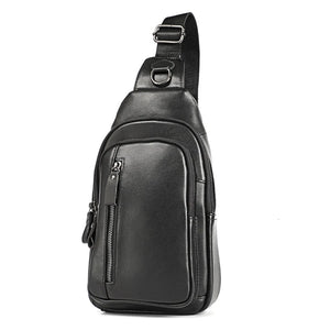 Cow Leather Chest Pack Backbag Man Crossbody Bag
