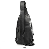 Cow Leather Chest Pack Backbag Man Crossbody Bag