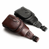 Cow Leather Chest Pack Backbag Man Crossbody Bag