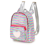 Sequined Silver Unicorn Backpack Zipper Travel Bag School Bag Mochila