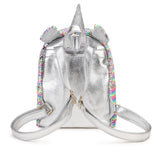 Sequined Silver Unicorn Backpack Zipper Travel Bag School Bag Mochila
