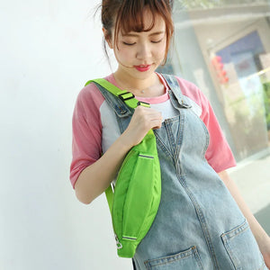 Colorful Waist Pack Green Leaves Style Fanny Pack