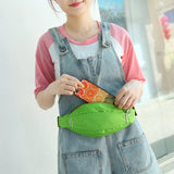 Colorful Waist Pack Green Leaves Style Fanny Pack