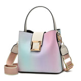 Contrast-Colored Hand Bucket Bag Women's Shoulder Messenger Bag