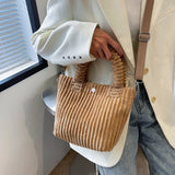 Women's Corduroy Shoulder Bag Messenger Totes with Button Closure
