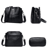 Small PU Leather Crossbody Shoulder Bag for Women with Tote Handbag