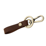 High Crazy Horse Leather Keychain Metal Hook Detachable
