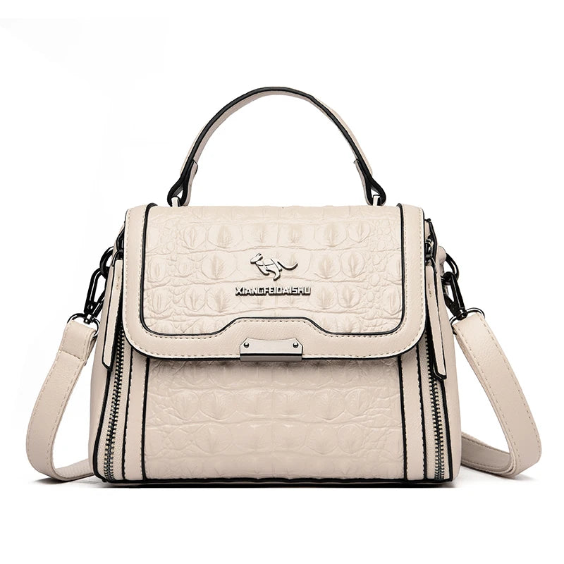 Crocodile Pattern Leather Women Handbags - Shoulder Bag Messenger Bag Tote