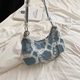 High Denim Bags Women Underarm Shoulder Bag Chain Messenger Bag