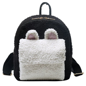 Pink Personalized Embroidered Wool Backpack for Lady