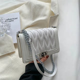 High Embroidery Thread Chain Shoulder Bag Small Square Crossbody Purse