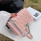 High Embroidery Thread Chain Shoulder Bag Small Square Crossbody Purse