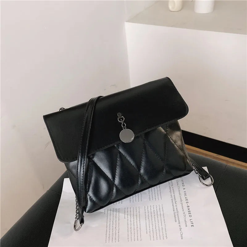 Women's Soft Leather Shoulder Bag Chain Strap Crossbody Bag