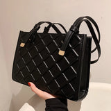 High Pu Shoulder Bag for Women High-End Lingge Handbag Casual