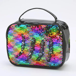 Waterproof Sequin Insulated Kids Lunch Box Glitter Tote Bag Cooler Picnic Pouch