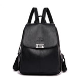 Women Leather Travel Backpack Vintage Ladies Shoulder Bag Multifunction
