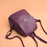Women Leather Travel Backpack Vintage Ladies Shoulder Bag Multifunction