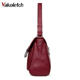 Soft Women Crossbody Bag Double Zipper Messenger Bag