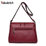 Soft Women Crossbody Bag Double Zipper Messenger Bag