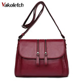 Soft Women Crossbody Bag Double Zipper Messenger Bag