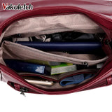 Soft Women Crossbody Bag Double Zipper Messenger Bag
