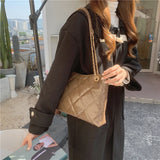 Soft PU Leather Female Chain Shoulder Bag Large Capacity Underarm Tote Handbag