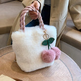 Soft Plush Furry Handbags for Women